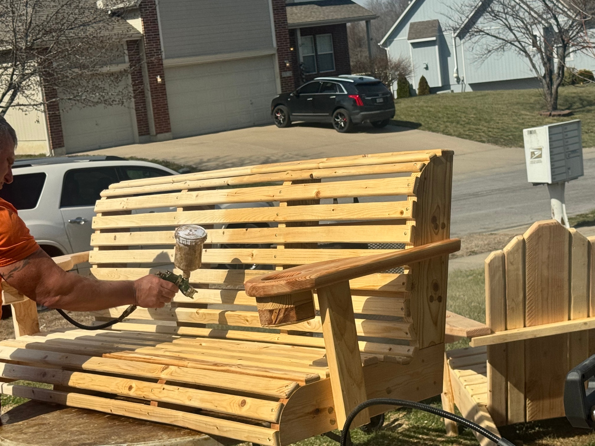 Craftsman working with hand tools on premium hardwood